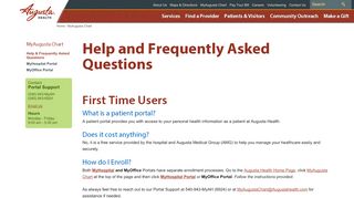 
                            4. Help and Frequently Asked Questions | Februarya Health - Augusta Health Patient Portal