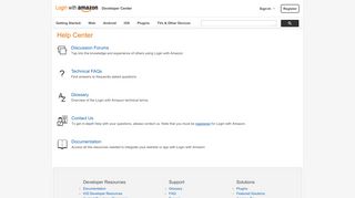 
                            6. Help Center - Login with Amazon Developer Center - Developer Amazon Com Portal
