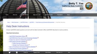 
                            7. Help Desk Instructions - California State Controller's Office - Calaters Global Portal