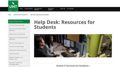 Help Desk: Resources for Students - University of North Texas