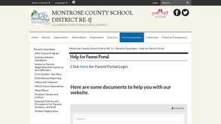 Help for Parent Portal - Montrose County School District RE-1J - Mcsd Org Parent Portal