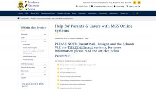 
                            5. Help for Parents & Carers with MGS Online systems - Maidstone ... - Mgs Parent Portal