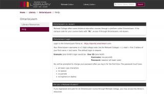 
                            6. Help - OntarioLearn - Library at Mohawk College Library - Ontario Learn Portal