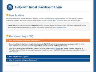 
                            6. Help with Initial Blackboard Login - Welcome to MATC