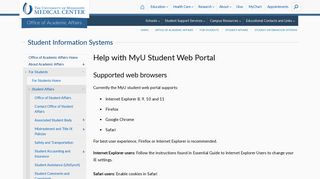 
                            2. Help with MyU Student Web Portal - University of Mississippi ... - Umc Student Portal