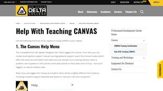 
                            4. Help With Teaching CANVAS | San Joaquin Delta College - Canvas Login San Joaquin Delta College