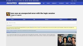 
                            6. here was an unexpected error with the login session - League ... - League Of Legends Unexpected Error Portal