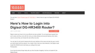 
                            3. Here's How to Login into Digisol DG-HR3400 Router? - Digisol Dg Hr3400 Portal