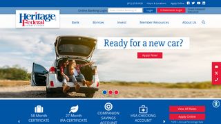 Heritage Federal Credit Union - Heritage Trust Online Banking Portal