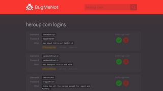 
                            5. heroup.com passwords - BugMeNot - Portal Hero Up