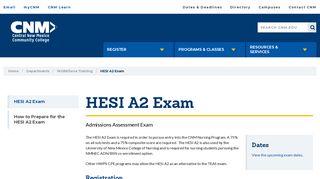 
                            8. HESI A2 Exam | CNM - Hesi Sign Up