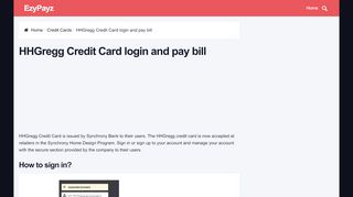 
                            7. HHGregg Credit Card login and pay bill – EzyPayz - Hhgregg Payment Portal