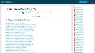 
Hi Way Auto Parts Tyler Tx - LiveJournal  
