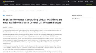 
                            5. High-performance Computing Virtual Machines are now available in ... - Centralus Portal