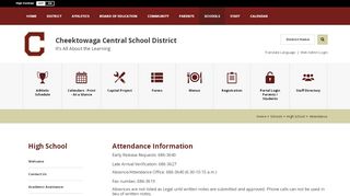 
                            8. High School / Attendance - Cheektowaga Central School ... - Cheektowaga Central School Portal