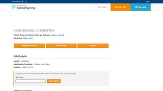 
                            1. High School Chemistry job in Pacoima, CA - SchoolSpring - Ypics Powerschool Com Portal