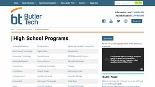 
High School Programs - Butler Tech  

