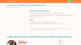
                            9. High school tutors at Trinity Catholic College (Auburn) - Sentral Portal Trinity