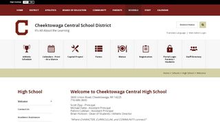 
                            6. High School / Welcome - Cheektowaga Central School District ... - Cheektowaga Central School Portal