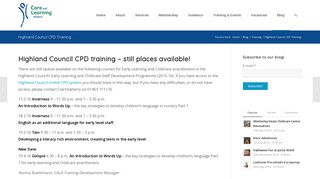 
                            6. Highland Council CPD Training - Care and Learning Alliance - Highland Council Cpd Portal