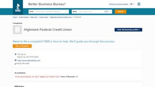 
Highmark Federal Credit Union | Complaints | Better Business ...
