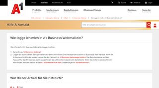 
Hilfe & Kontakt - Wie logge ich mich in A1 Business Webmail ...  
