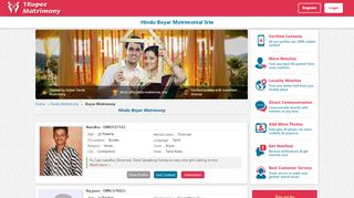 
                            7. Hindu Boyar Matrimony - 1RupeeMatrimony.com - Boyar Matrimony Portal