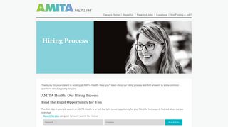 
                            2. Hiring Process - Jobs at Presence Health - AMITA Health - Presence Health Talent Profile Portal