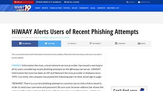 
                            6. HiWAAY Alerts Users of Recent Phishing Attempts | WHNT.com - Hiwaay Webmail Portal