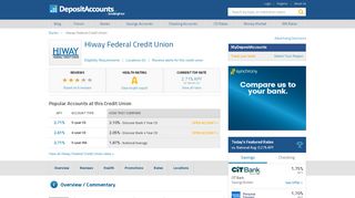 
                            2. Hiway Federal Credit Union Reviews and Rates - Hiway Federal Credit Union Portal