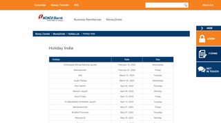 
Holiday India - ICICI Bank :: USA  
