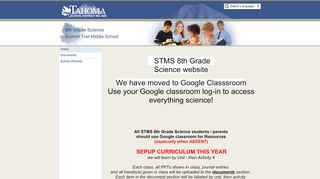 
Home - 8th Grade Science - Tahoma  

