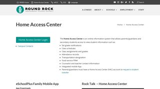 Home Access Center | Round Rock ISD - Gradespeed Student Portal Isd