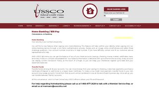 
                            4. Home Banking / Bill Pay - USSCO - Ussco Federal Credit Union Portal