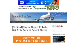 
                            8. Home Depot 11% Rebate, In-Store Only at Select Locations - Home Depot Rebate Portal