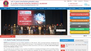 
                            3. Home - I.K. Gujral Punjab Technical University Jalandhar - Punjab - Ptu Portal
