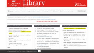 
                            6. Home - Printing - LibGuides at St. Lawrence College - Slc Me Portal Page