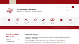 
                            8. Home Schooling Resources / Overview - Red Hook Central Schools - Red Hook Central School Parent Portal