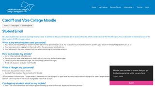 
                            2. Home: Student Email - Cardiff and Vale College Moodle - Cardiff And Vale College Student Portal