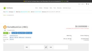 
                            5. HomeBlockCoin (HBC) price, marketcap, chart, and ... - Homeblockcoin Portal
