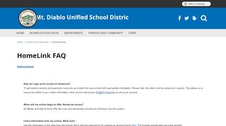 
                            3. HomeLink FAQ - Mt. Diablo Unified School District - School Loop - Homelink Parent Portal