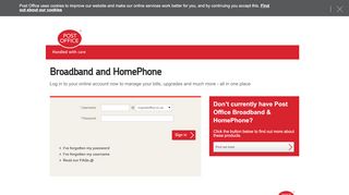 
                            1. HomePhone and Broadband - Post Office: Login to your ... - My Post Office Broadband Account Portal