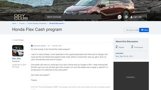 
                            6. Honda Flex Cash program | Honda Odyssey Forum - Hondaflex Login