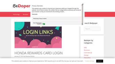 Honda Rewards Card Login - bedoper.com