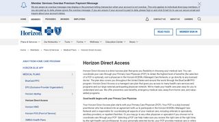 
                            1. Horizon BCBSNJ Direct Access - Horizon Blue Cross Blue ... - Horizon Direct Access Member Portal