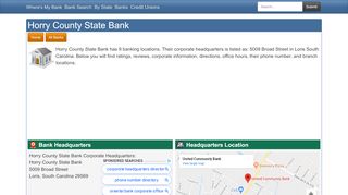
Horry County State Bank Corporate Headquarters, Hours, and ...
