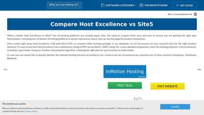 Host Excellence vs Site5 2020 Comparison  FinancesOnline