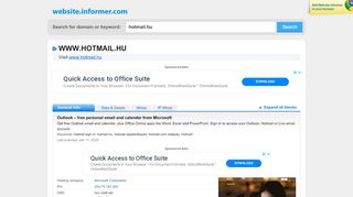 hotmail.hu at WI. Outlook – free personal email and calendar ... - Hotmail Hu Sign In