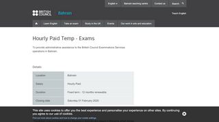 
                            7. Hourly Paid Temp - Exams | British Council - Venue Staff Portal Login