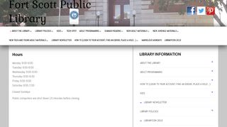 
                            8. Hours | Fort Scott Public Library - Seknfind Login